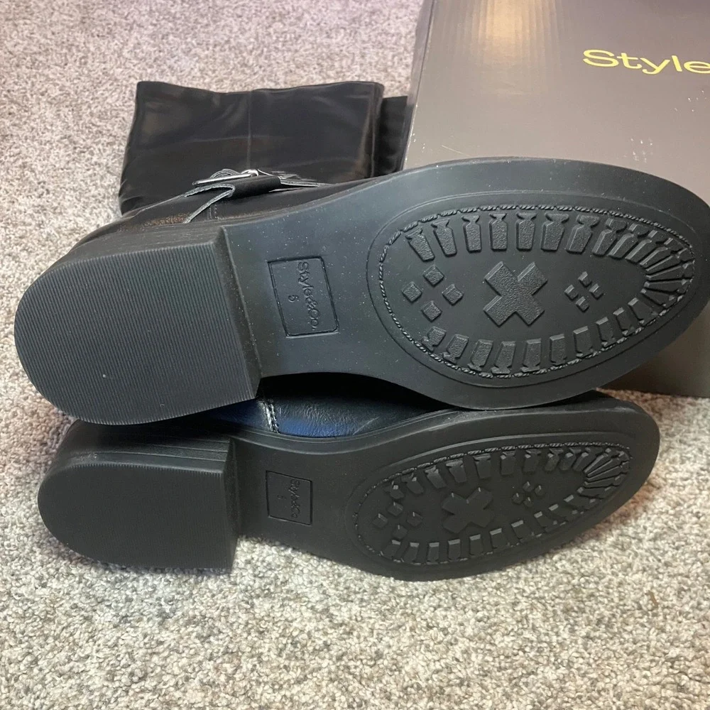 Style & Co Margoo Black Knee High Riding Boots Womens 5M F42199‎ NEW Equestrian